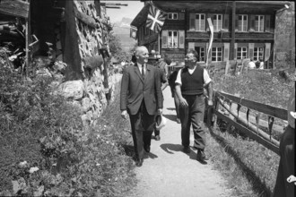Dewet Buri at opening of a new part of the Schilthornbahn, 1965.