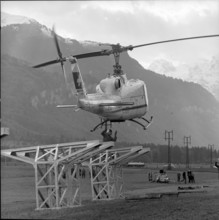Constructing the Brisen chair lift, 1964.