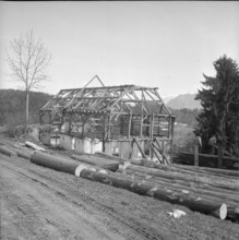Schlössli estate Lucerne, demolition of the barn; 1962.
