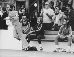 Swiss Championships 1973 Zurich: Vreni Leiser, Meta Antenen, coach Jack Müller.