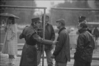 Employees of Swiss security company Securitas check Prince Philip, Zug 1981.