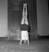 Woman doing yoga, 1953.
