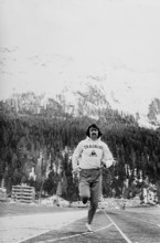 Dave Bedford training in St. Moritz 1972.
