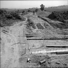 Excavation work at CERN building site, Meyrin 1956.
