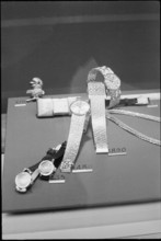 Zurich Bahnhofstrasse, watches in window display 1964.