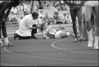 Olympic Games Moscow 1980: Fall of Frank Schaffer.