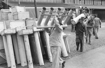 Storage of fireworks for Seenachtsfest, Zurich 1969.