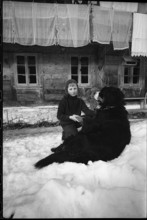 Boy with dog in the Emmental, 1970.