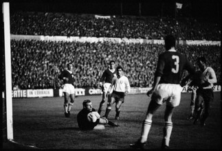 WC qualifier 1968: Switzerland - Greece; Grob, Michaud.