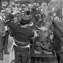 Antique mobile kitchen and uniform, Lucerne 1964.