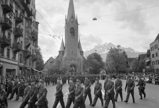 Army officers, parade sergeant's days Lucerne 1964.