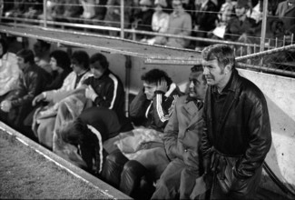 International match Switzerland - Italy 1972: The Swiss bench.