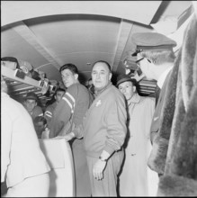 Football WC 1962: Swiss national team departing for Chile.