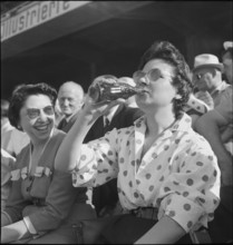 Football WC in Switzerland 1954: Spectator having Coca Cola.