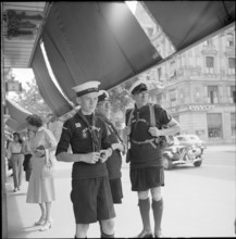 Sea Scouts at the Bahnhofstrasse Zürich, 1952.