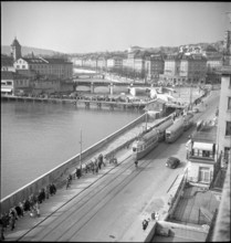 Reconstruction Work at the Limmatquai, 1950.