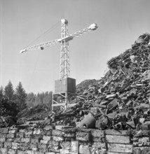 Stock of scrap metal; iron; 1945.