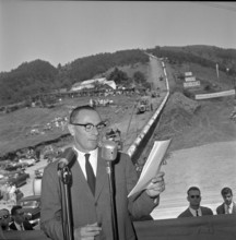 Enrico Mattei, official start of building of the central european pipeline; 1961.