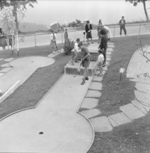 Crazy golf ground in Leysin, 1955.