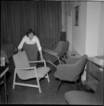 Zurich student furnishing house for colleagues from Hungary 1956.