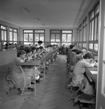 Vollèges VS; Ebauches SA, watchmaking industry workers;  1953.