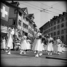 Procession at the children's party in St. Gallen, 1955.