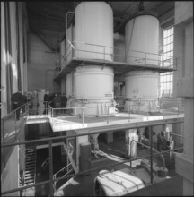 Federal councillor Hans Streuli visiting Rheinfelden salt works; 1959.