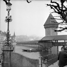 Kapell bridge in Lucerne 1969.