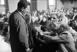 Geneva, people at SBB auction; 1972.