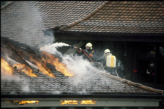 Fire in the business house von Moos, Lucerne 1992.