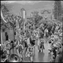 Sachseln, reception in honour of Ludwig von Moos, new elected federal councillor; 1959.