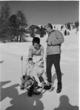 The Shah of Persia and his family in St. Moritz, 1967.