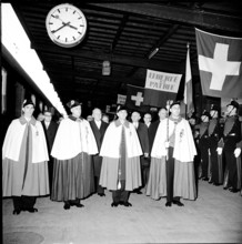 Lausanne celebrating newly elected federal president Paul Chaudet; 1961.