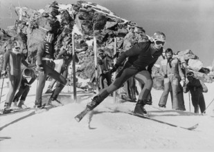 Roland Collombin training on the Corvatsch, 1973.