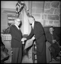 Rodolphe Rubattel, appointed as honorary citizen of Villarzel VD; 1954.
