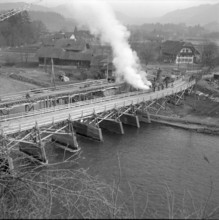 New Jaberg bridge under construction; 1951.