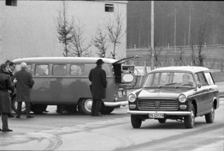Speed check with the speed camera Multanovo, 1971.