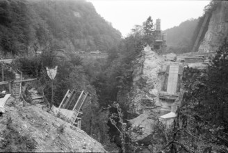 Taubenlochschlucht bridge under construction; 1969.