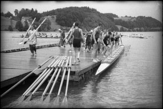 World Championship on the Rotsee 1962: Launching of the boat.