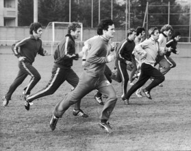 FC Zurich in training with Daniel Jeandupeux 1973.