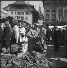 Geranium market in Berne 1961.