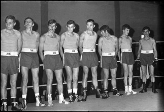 International match Switzerland - USA 1966: The Swiss team.