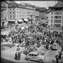 Geranium market at Bundesplatz in Berne 1957.