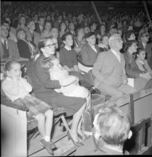 Oona and Charles Chaplin with their children at Circus Knie, 1957.