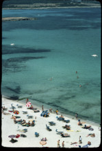 Bathing beach in Mallorca, 1976.