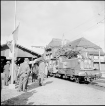 Electrification of the line Dole-Vallorbe-Pontarlier, 1958.
