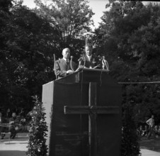 Baptist preacher Billy Graham in Geneva, 1955.