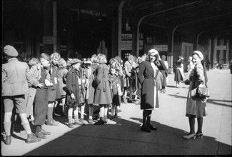 After World War 2: children from Holland, arrival in Basle 1946.