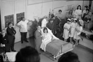 Sophia Loren in Geneva hospital 1969.