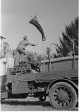WW 2: marking the border with captive balloon near Chiasso, 1945.